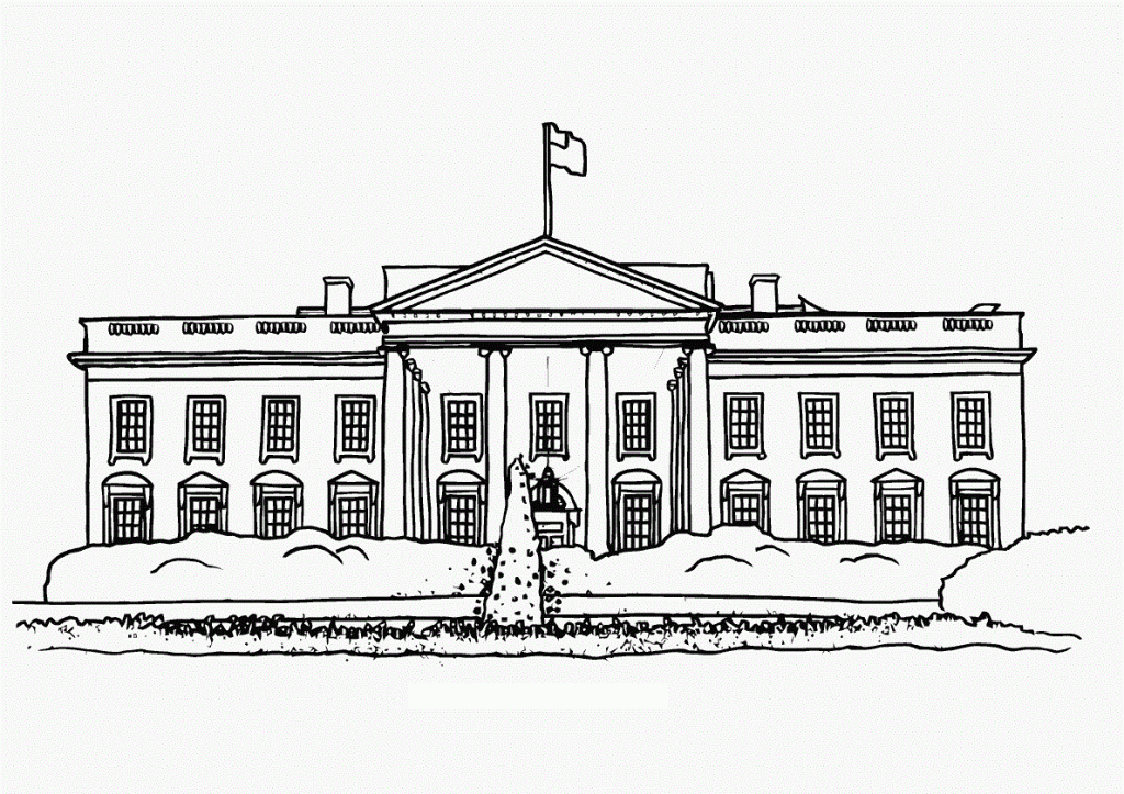 White house from North - Presidents Day Coloring Pages