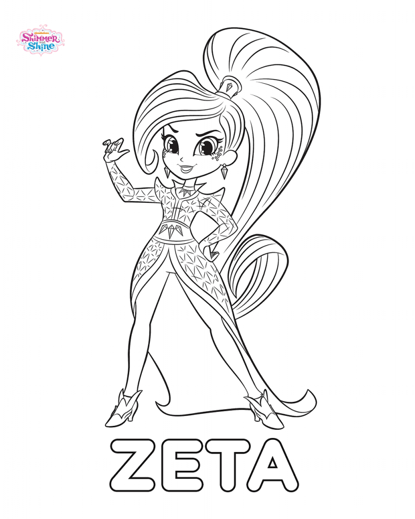 Zeta - Shimmer and Shine Coloring Pages