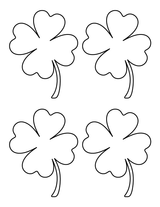 4 Four Leaf Clover Coloring Pages