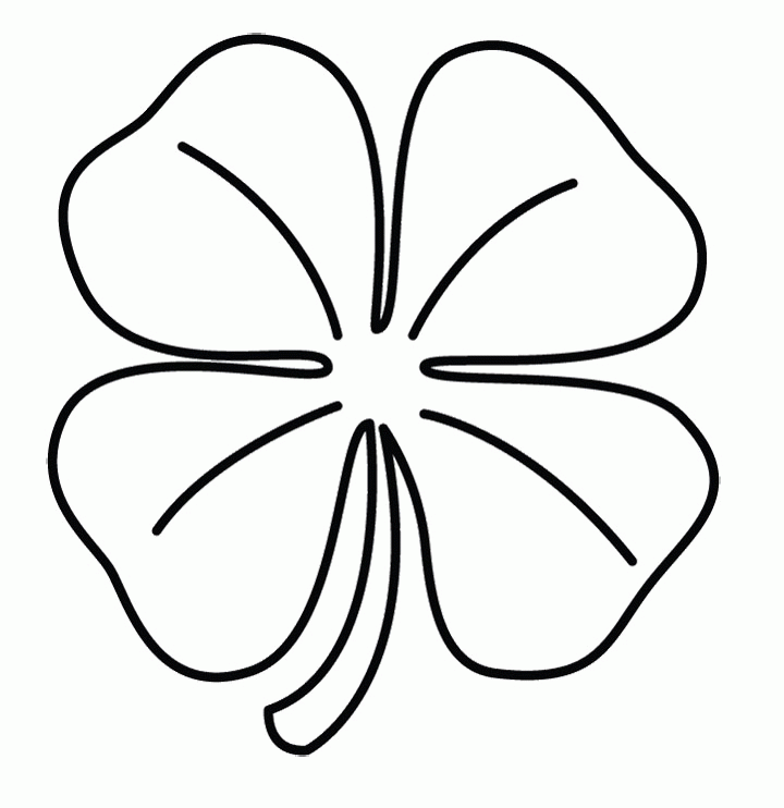 4 Leaf Clover Coloring Pages 1