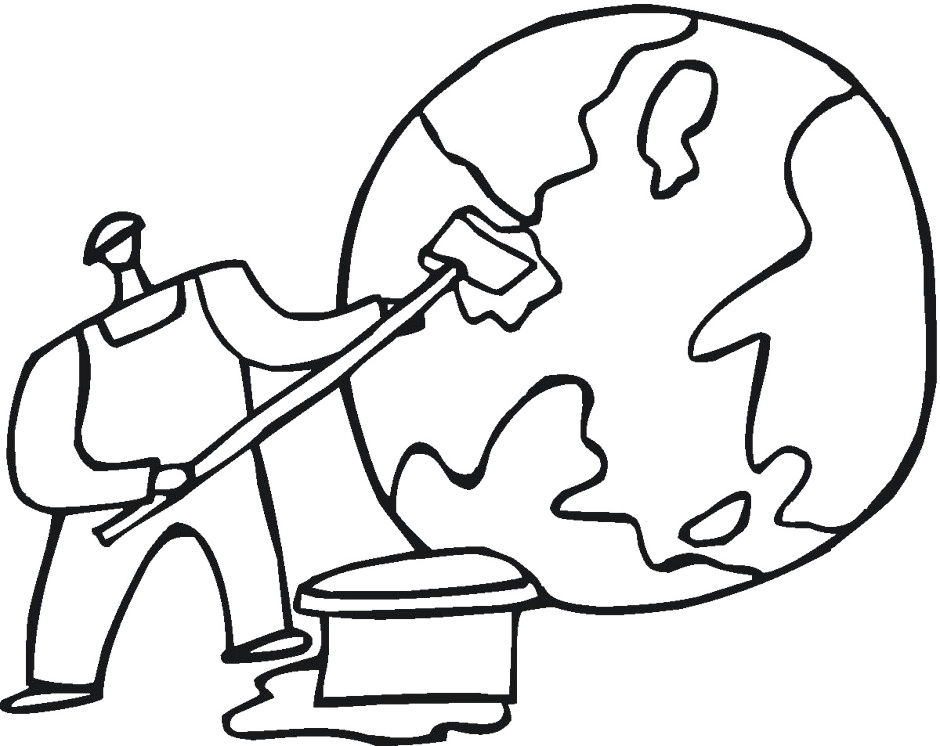 Clean The Earth Day Coloring Page