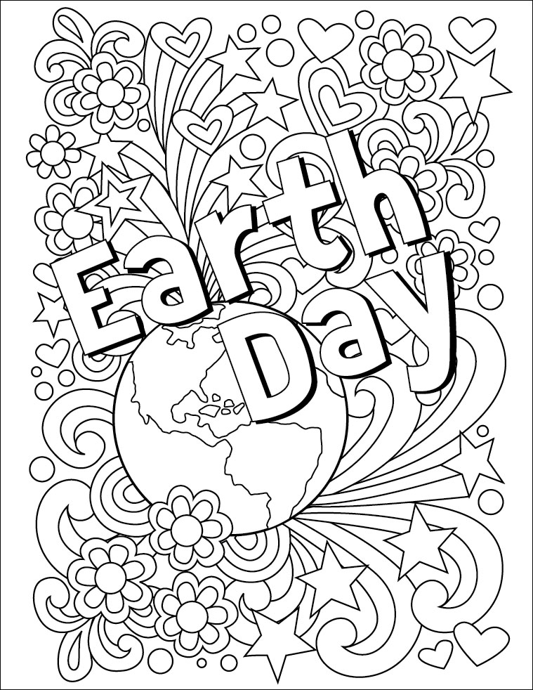 Complex Earth Day Coloring Pages