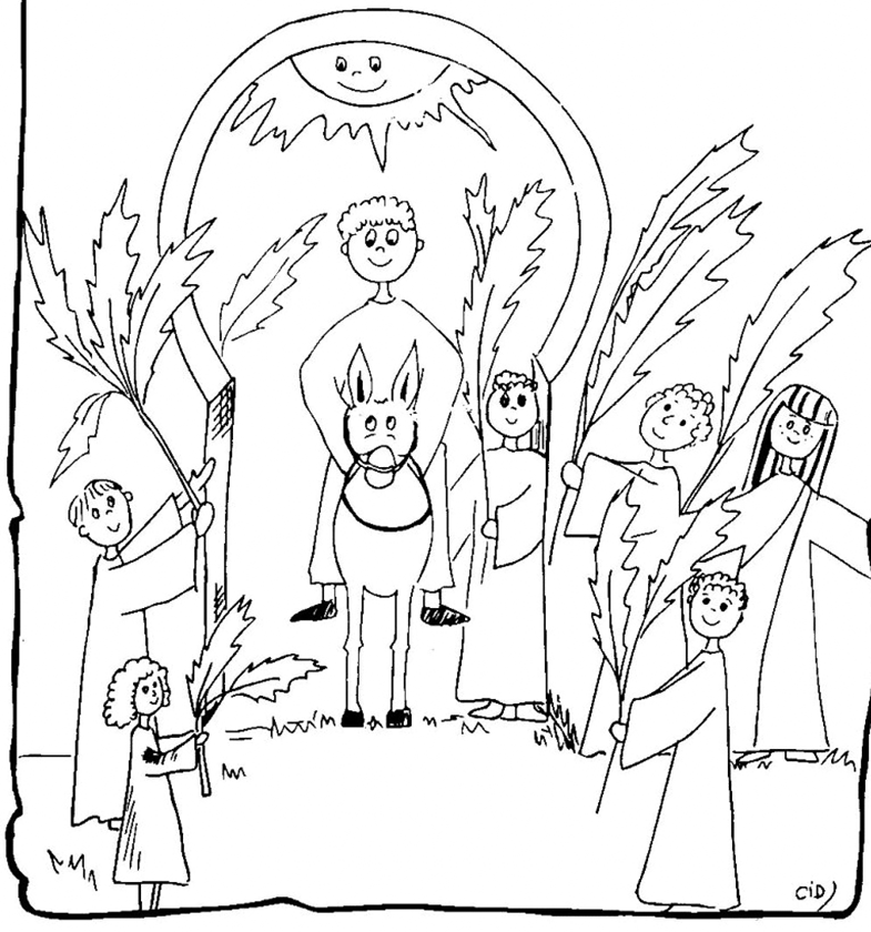 Cute Palm Sunday Coloring Page