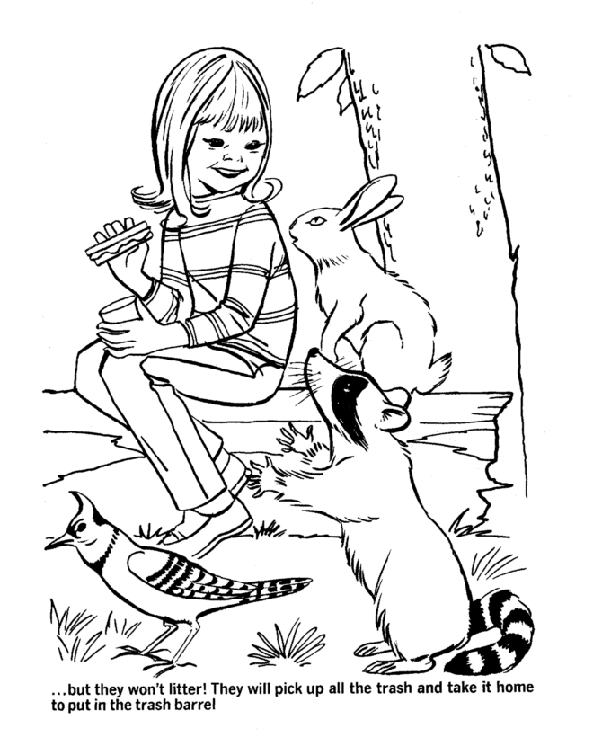 Dont Litter Earth Day Coloring Page