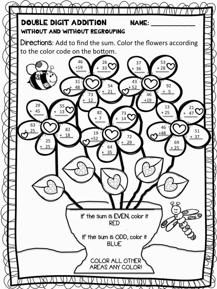 Free Printable Addition And Subtraction Coloring Worksheets For 3rd Grade