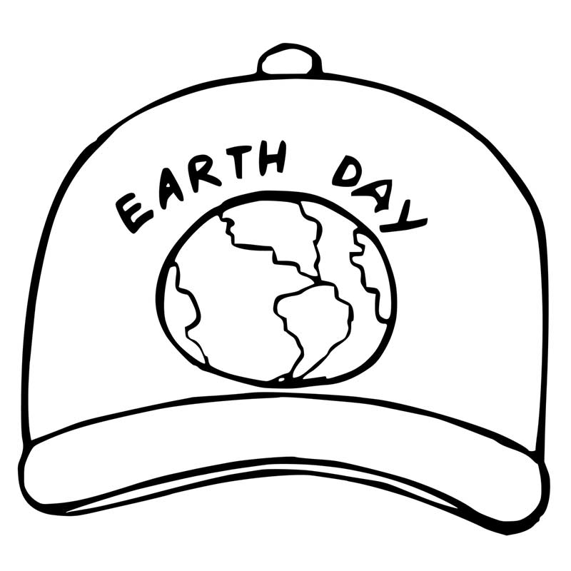 Earth Day Hat Coloring Page