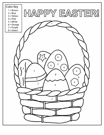 Easter Basket Color by Numbers