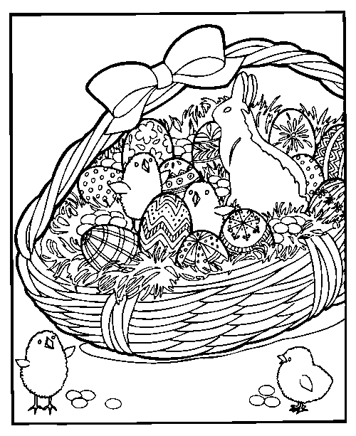Easter Basket Coloring Pages for Adults