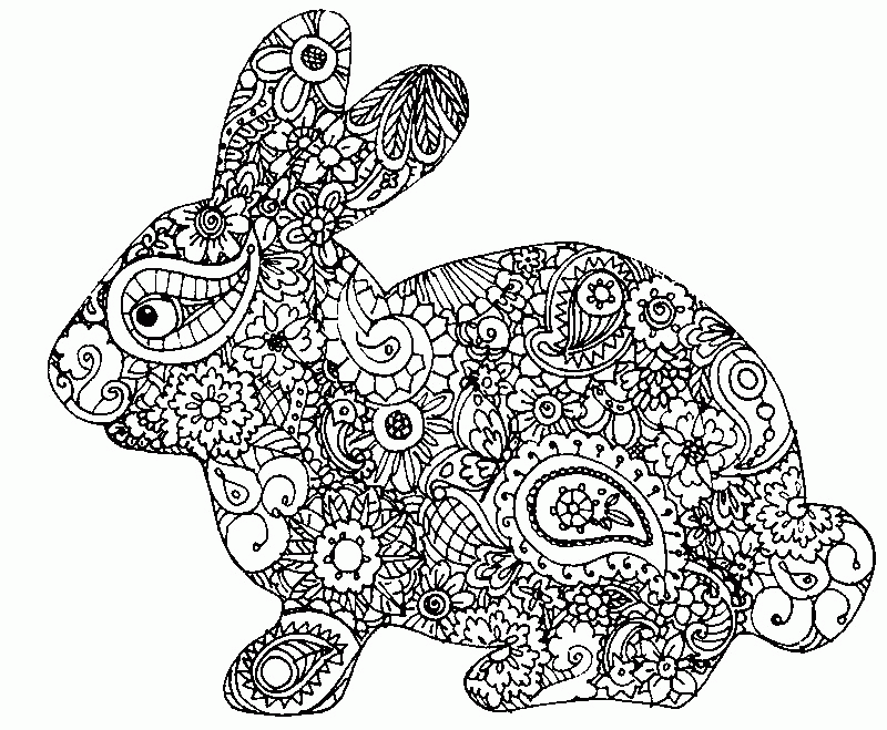 Easter Bunny Coloring Pages for Adults