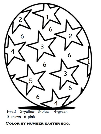 Easter Egg With Stars Color Easy By Number