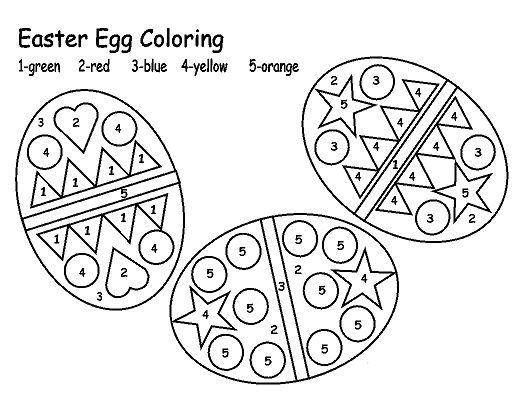 Easter Eggs Color by Numbers
