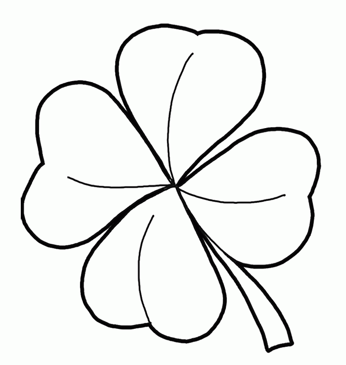Easy Four Leaf Clover Coloring Pages