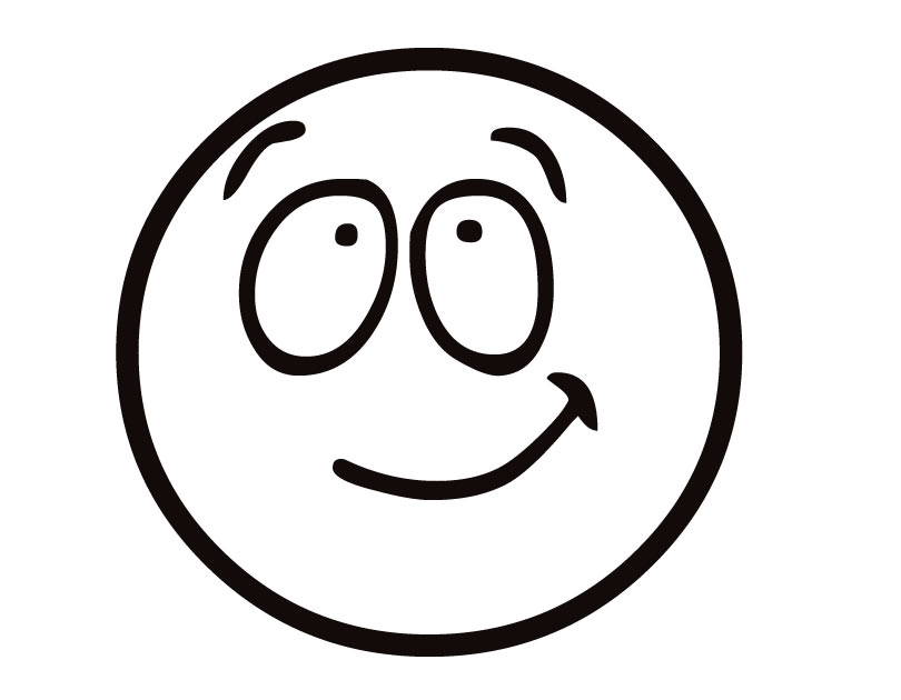 Emoji Coloring Pages - Half Smile