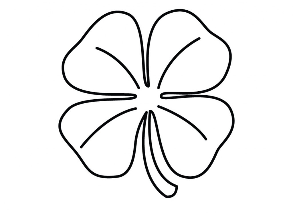 4 Leaf Clover Coloring Pages 5