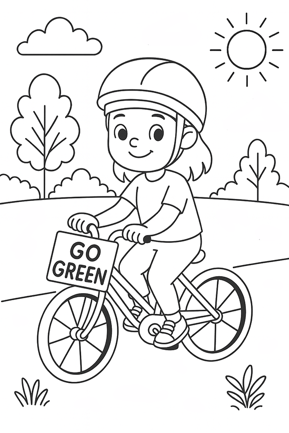 Go Green Earth Day Coloring Page
