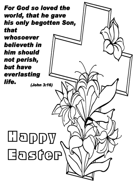 Happy Religious Easter Coloring Sheet