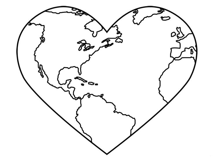 Heart Earth Day Coloring Pages