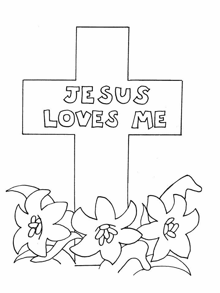 Jesus Loves Me - Religious Easter Coloring Pages