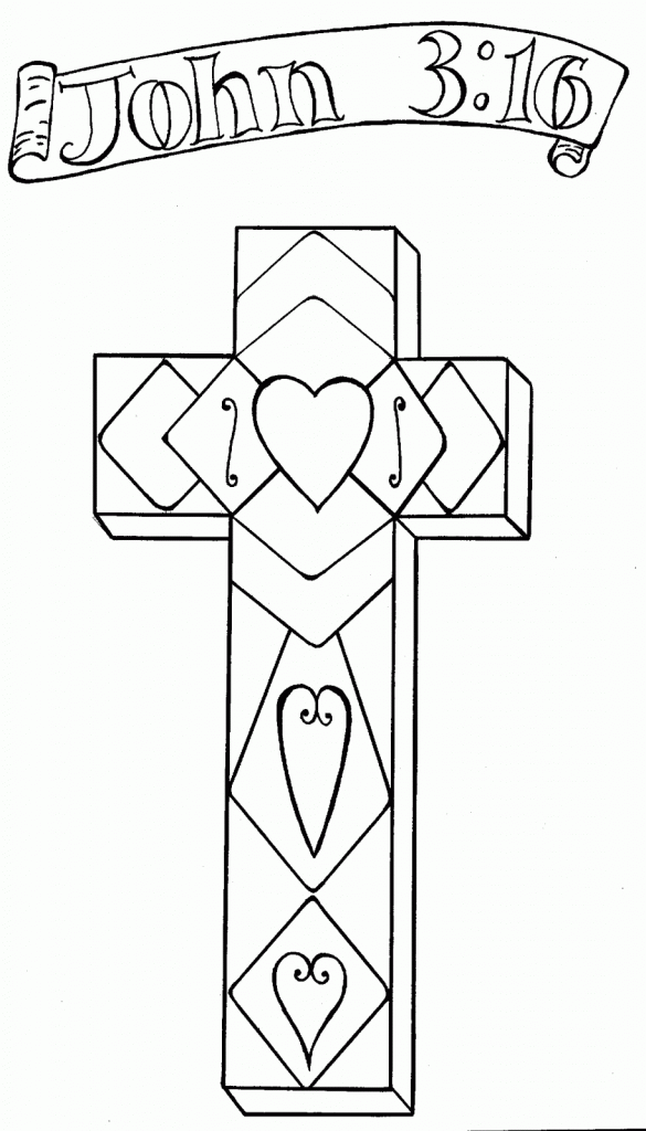 John 3:16 - Religious Easter Coloring Pages