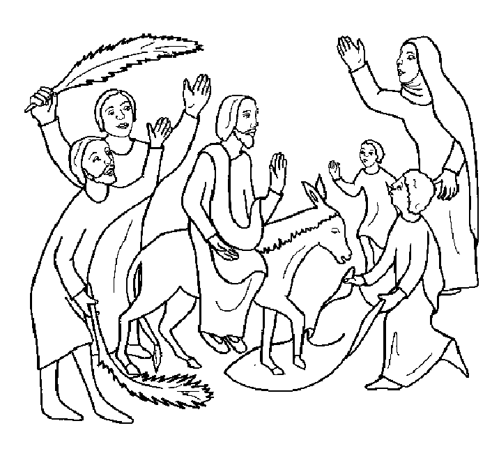 Palms Sunday Celebration Of Jesus Coloring Page