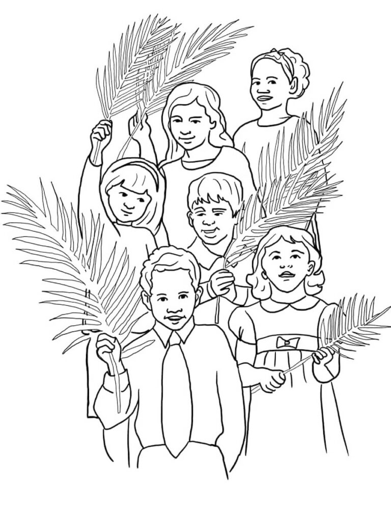 Palms At Church On Sundahy Coloring Page