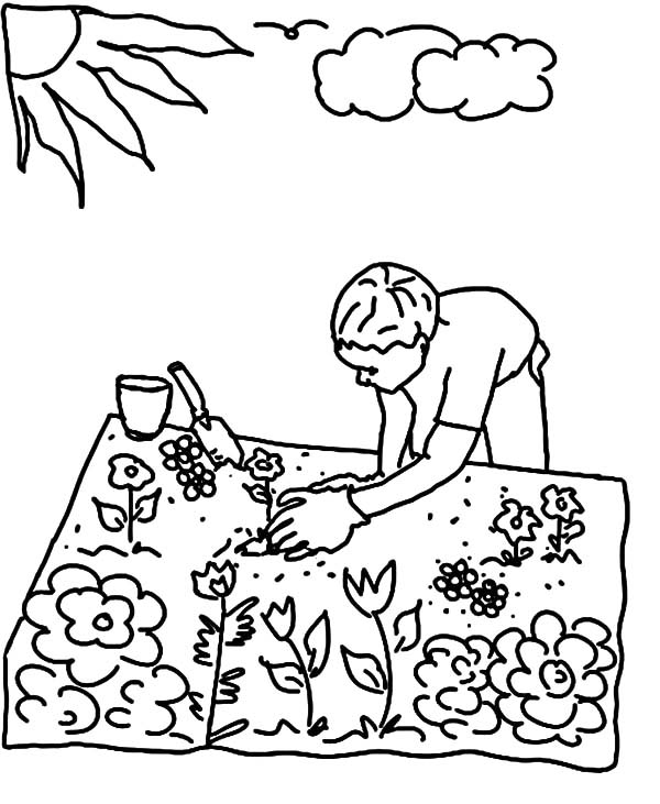 Plant A Garden Earth Day Coloring Page