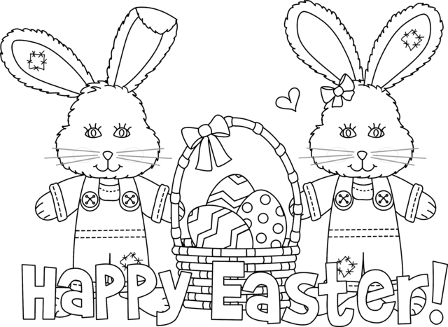 Printable Happy Easter Coloring Page