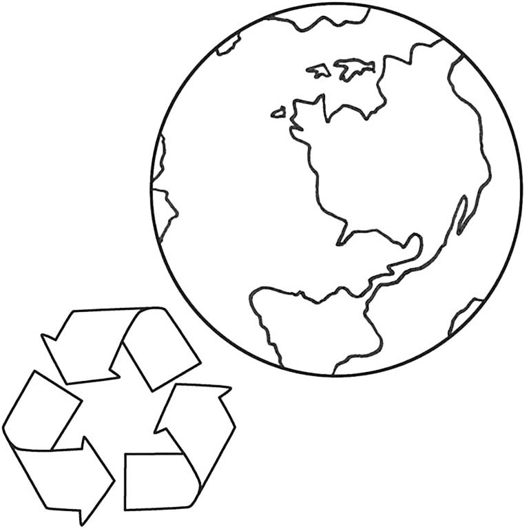 Recycle Earth Day Coloring Page