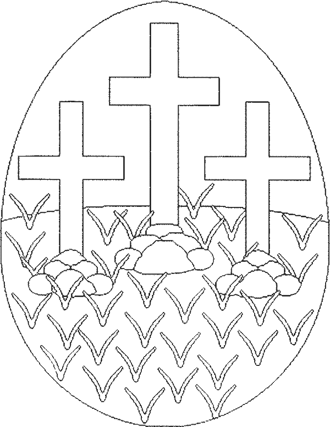 Religious Easter Crosses Coloring Page