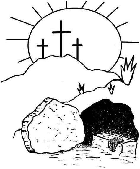 Resurrection - Religious Easter Coloring Pages