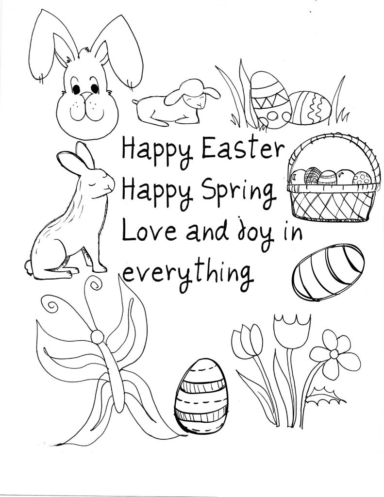 Saying - Happy Easter Coloring Pages