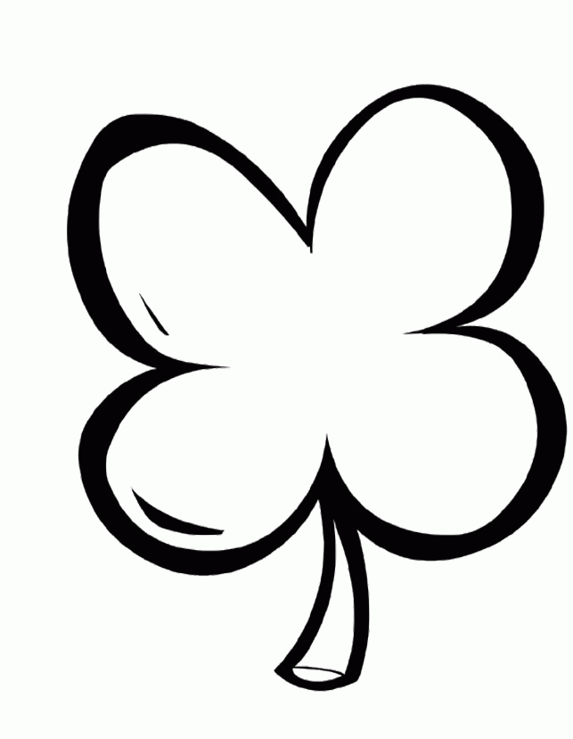 Simple Four Leaf Clover Coloring Pages