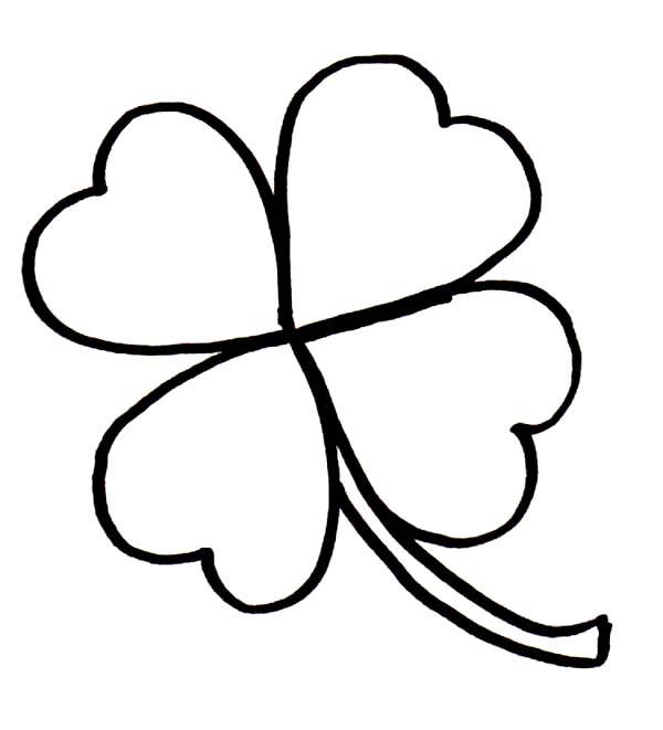 Small Four Leaf Clover Coloring Page