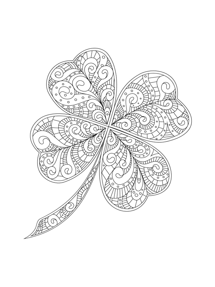 Zen Four Leaf Clover Coloring Page