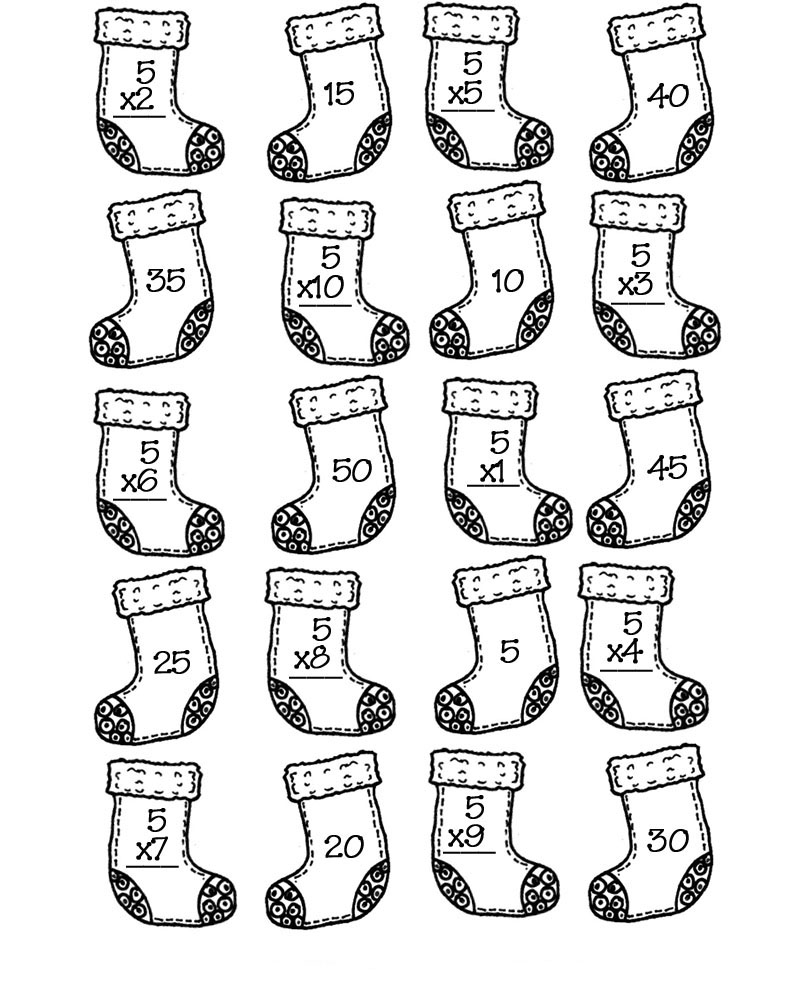 Color By Number Multiplication Christmas
