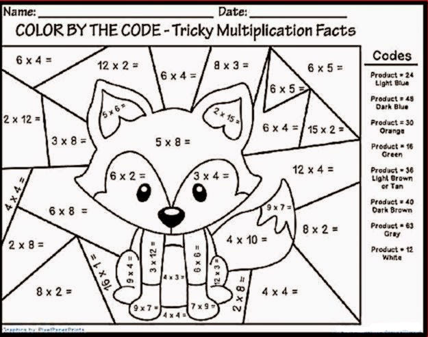Download Math Multiplication Coloring Worksheets Gif