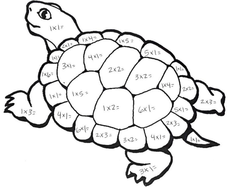 Tortue de multiplication de couleur par nombre