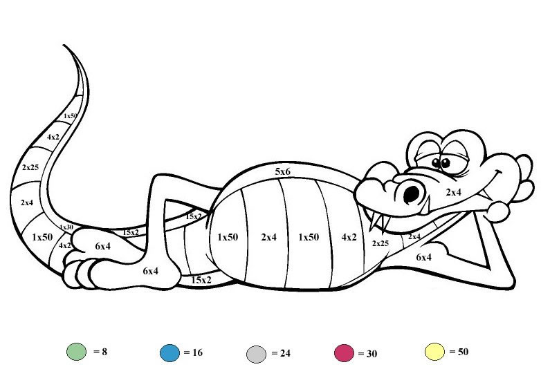 Couleur mignonne par multiplication de numéros gratuite