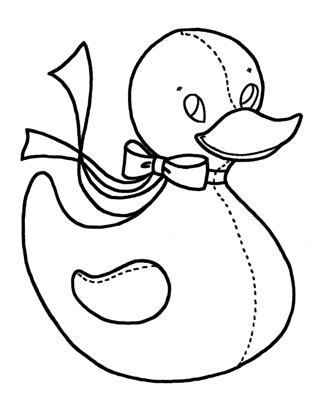 Easy Coloring Pages - Duckie