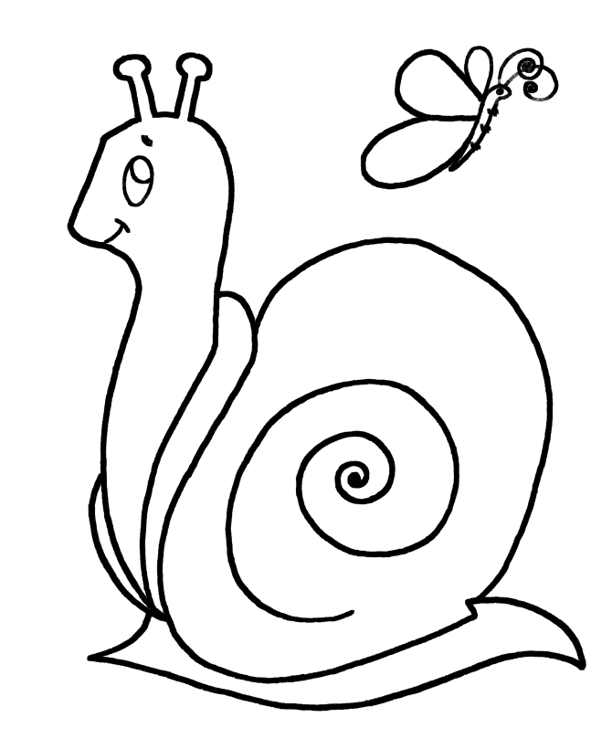 Easy Coloring Pages - Snail