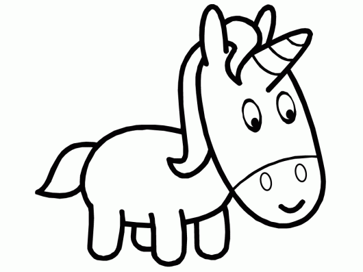 Easy Coloring Pages - Unicorn