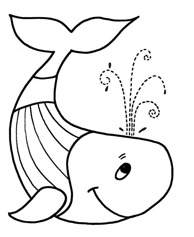 Easy Coloring Pages - Whale