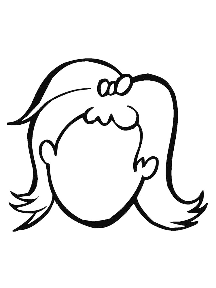 Easy Girl Head Coloring Page
