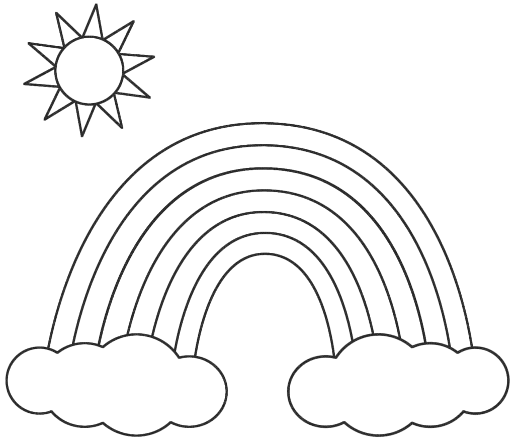 Easy Rainbow Coloring Page