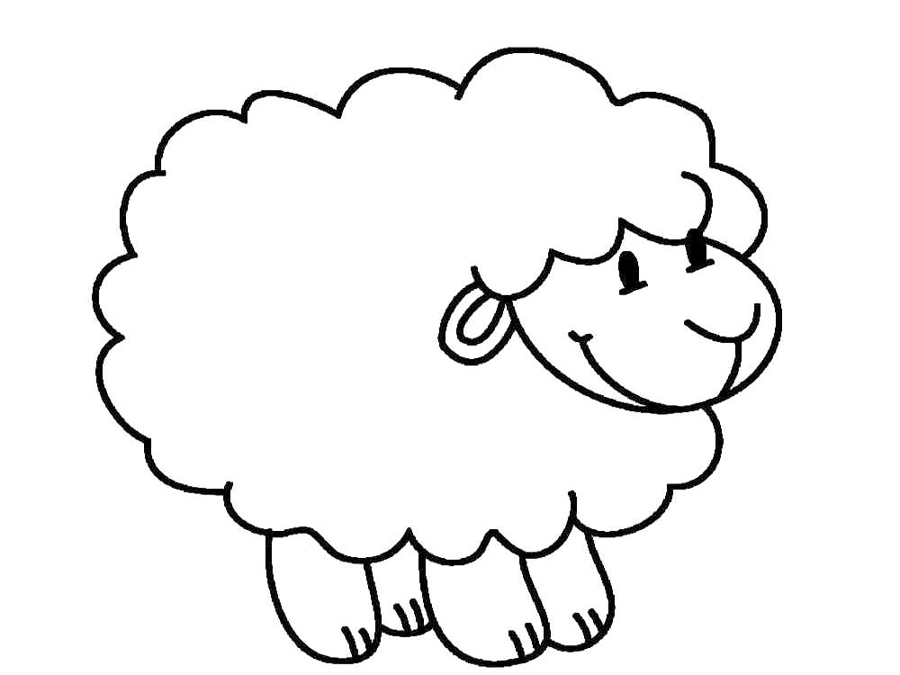 Easy Sheep Coloring Page