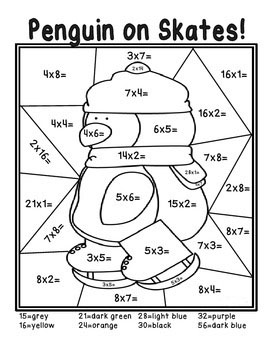 free multiplication coloring pages for christmas