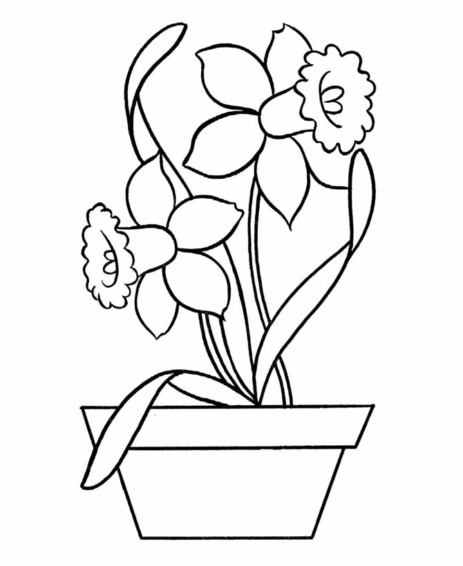 Free Easy Coloring Pages - Flowers