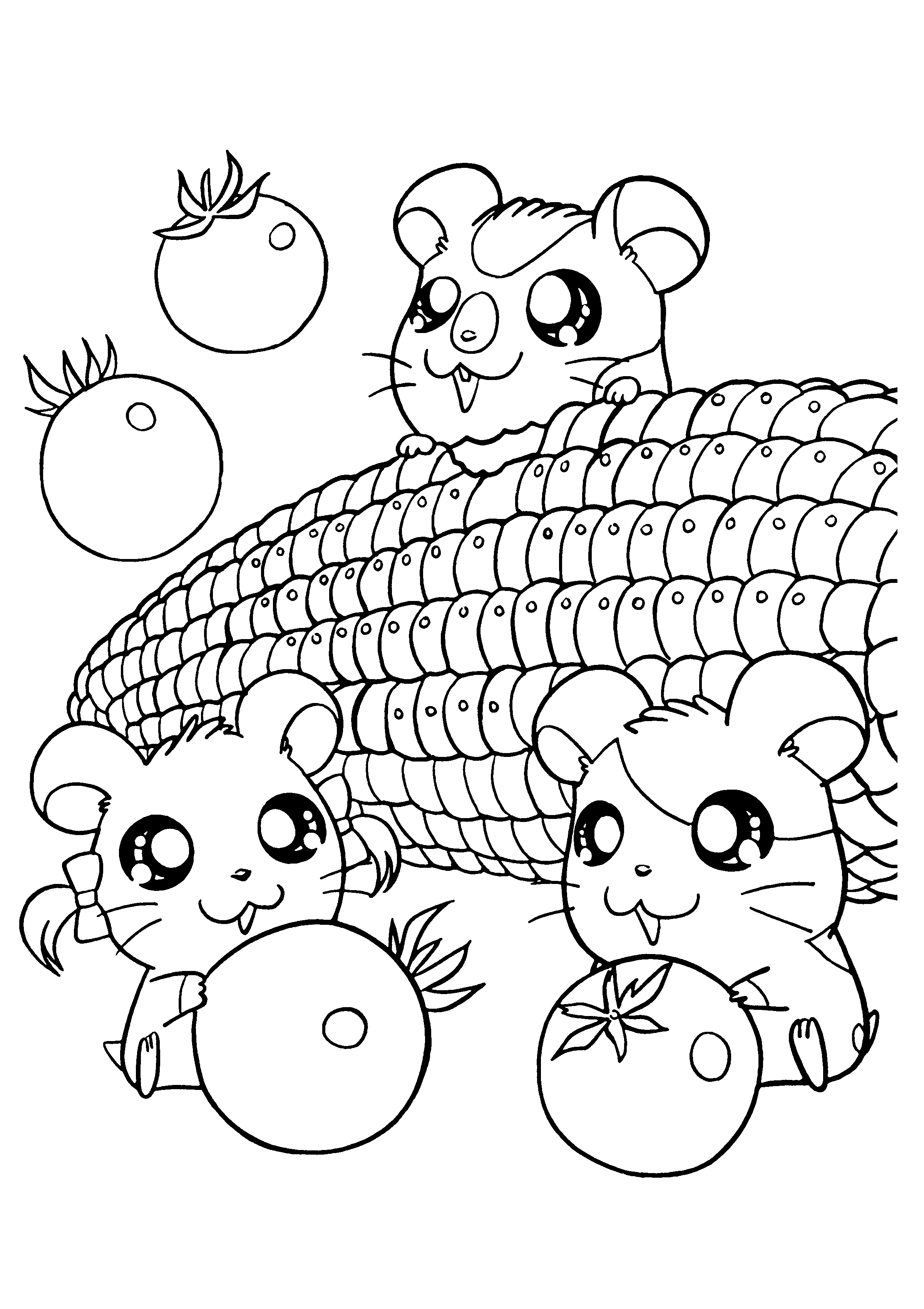 Kawaii Coloring Page Set, Cute Kawaii Coloring Pages For Kids And