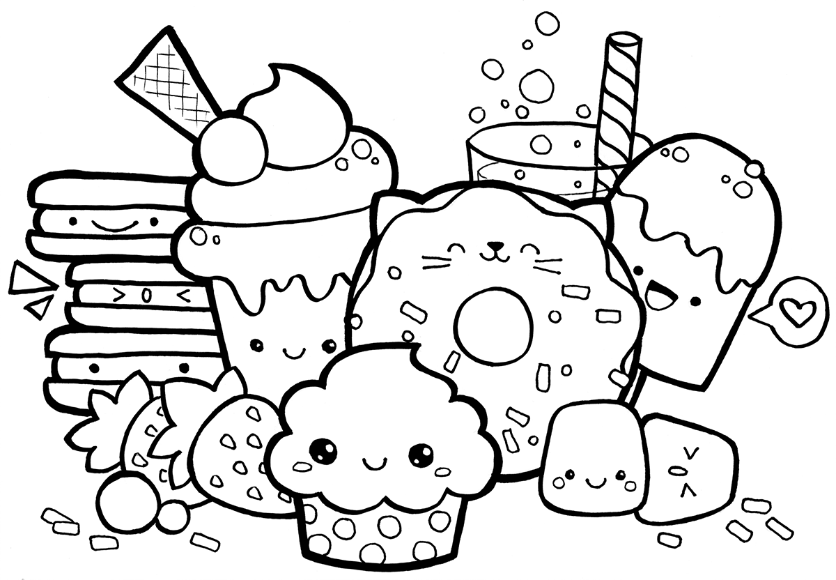 Kawaii Free Printable Coloring Pages - Printable World Holiday