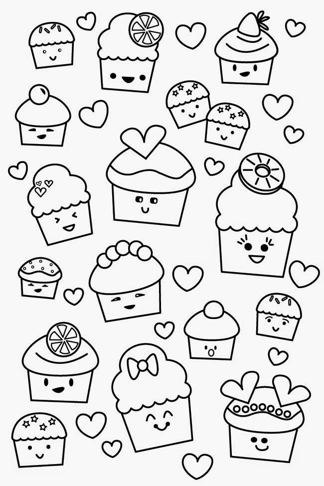 Kawaii CupCake Coloring Book: Cute coloring books for adults - Coloring  Pages for Adults and Kids (Anime and Manga Coloring Books) girls coloring